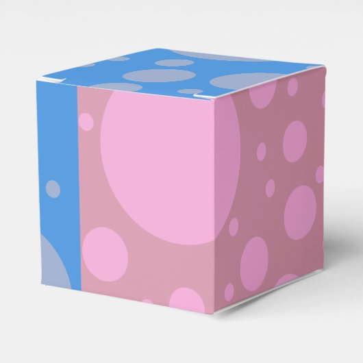 Blauwe & Blauwe Stippen Favor Box Bedankdoosjes (Voorkant Zijde)