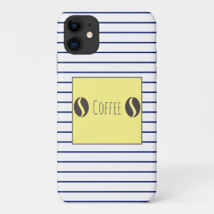 Blauwe blauwe strepen van katoenbonen Case-Mate iPhone case