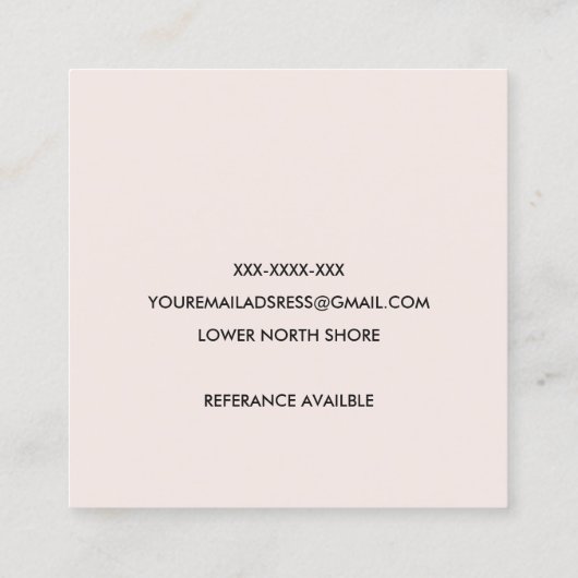 BLAUWE BLAUWE VLOEISTOFFEN BEER HUG BABY NANNY VIERKANTE VISITEKAARTJE (Achterkant)