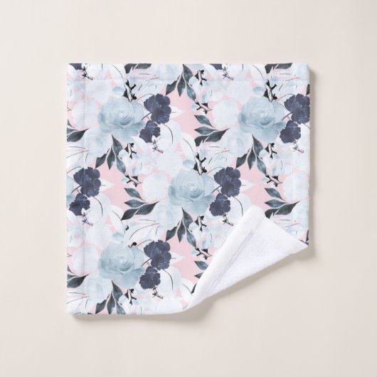 Blauwe blauwe Waterverf Bad Handdoek (Wasdoekje)