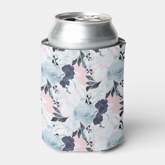 Blauwe blauwe Waterverf Blikjeskoeler (Blikje Voorkant)