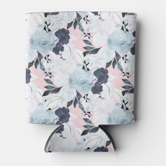 Blauwe blauwe Waterverf Blikjeskoeler (Voorkant)