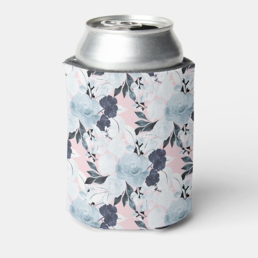 Blauwe blauwe Waterverf Blikjeskoeler (Blikje Achterkant)