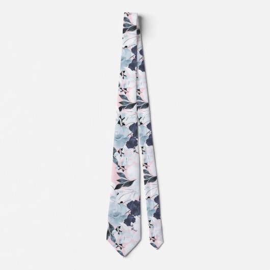 Blauwe blauwe Waterverf Stropdas (Voorkant)