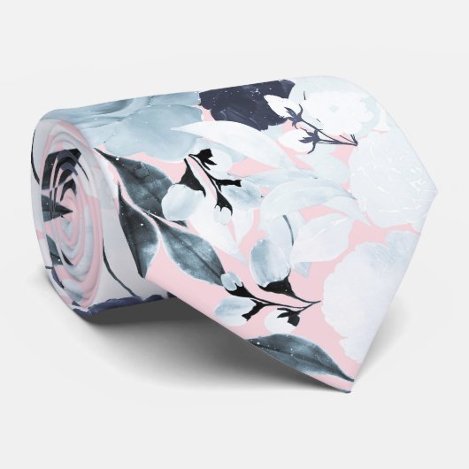 Blauwe blauwe Waterverf Stropdas (Opgerold)