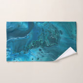 Blauwe Blauwgroen abstractie van watervrij marmer Bad Handdoek (Handdoek)