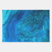 Blauwe Blauwgroen abstractie van watervrij marmer Inpakpapier Vel (Voorkant 3)