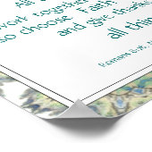 Blauwe Blauwgroen Bijbelscripts Aanmoedigingsaanbi Poster (Hoek)