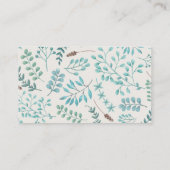 Blauwe Blauwgroen bladeren / Greenery White Moeder Contactkaartje (Achterkant)