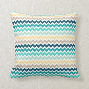 Blauwe Blauwgroen Chevron Decorative Pillow Kussen