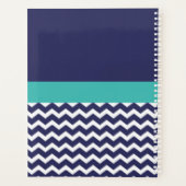 Blauwe Blauwgroen Chevron Planner (Achterkant)