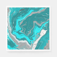 Blauwe, Blauwgroen en turquoise marmer fluid Art