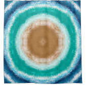 Blauwe, Blauwgroen en Turquoise Ocean Waves Douchegordijn (Voorkant)
