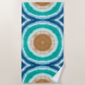 Blauwe, Blauwgroen en Turquoise Ocean Waves Strandlaken (Voorkant)