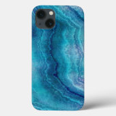 Blauwe Blauwgroen geagattextuur Case-Mate iPhone Case (Achterkant)