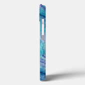 Blauwe Blauwgroen geagattextuur Case-Mate iPhone Case (Achterkant / Links)