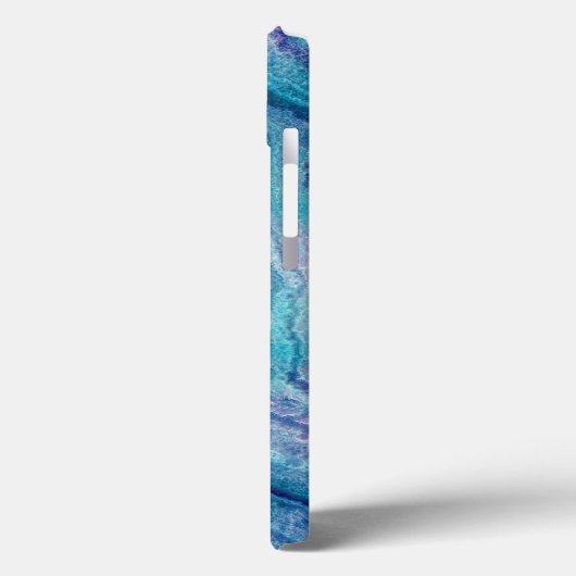 Blauwe Blauwgroen geagattextuur Case-Mate iPhone Case (Achterkant / Links)