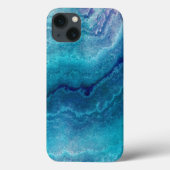 Blauwe Blauwgroen geagattextuur Case-Mate iPhone Case (Achterkant)