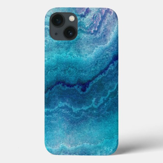 Blauwe Blauwgroen geagattextuur Case-Mate iPhone Case (Achterkant)