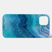 Blauwe Blauwgroen geagattextuur Case-Mate iPhone Case (Achterkant (horizontaal))