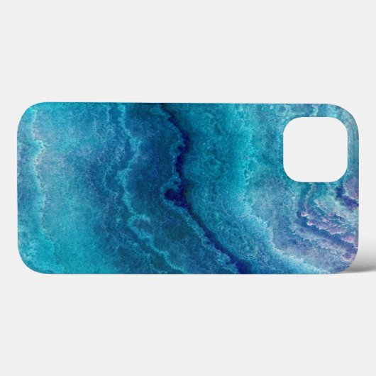 Blauwe Blauwgroen geagattextuur Case-Mate iPhone Case (Achterkant (horizontaal))