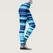 Blauwe & Blauwgroen Gestreepte Leggings (Rechts)