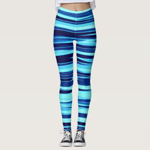 Blauwe & Blauwgroen Gestreepte Leggings