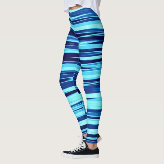 Blauwe & Blauwgroen Gestreepte Leggings (Links)