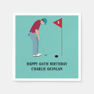 Blauwe Blauwgroen Golfer Thed Napkins Servet