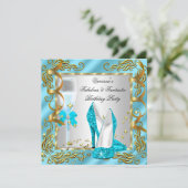 Blauwe Blauwgroen gouden Zilveren Vrouwendag Kaart (Staand voorkant)