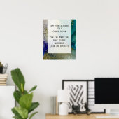 Blauwe, Blauwgroen, groene en Gold Abstracte alcoh Poster (Thuiskantoor)