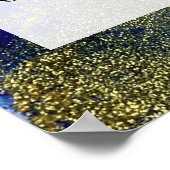 Blauwe, Blauwgroen, groene en Gold Abstracte alcoh Poster (Hoek)