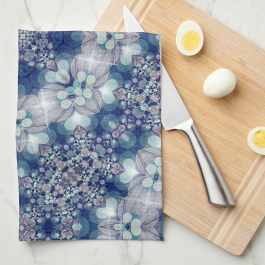 Blauwe Blauwgroen keukenhanddoek voor Bohemian Cot (Quarter Fold)