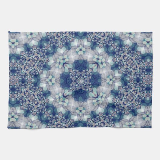 Blauwe Blauwgroen keukenhanddoek voor Bohemian Cot (Horizontaal)