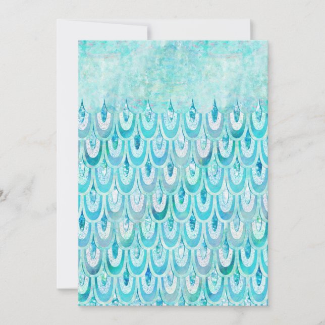 Blauwe Blauwgroen kleine zeemeerminnen schaaltjes  (Voorkant)