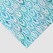 Blauwe Blauwgroen kleine zeemeerminnen schaaltjes  Tissuepapier (Detail)