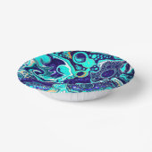 Blauwe Blauwgroen oceaanwervelingen Vloeiende kuns Papieren Kommen (Gebogen)