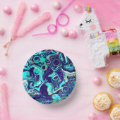 Blauwe Blauwgroen oceaanwervelingen Vloeiende kuns Papieren Kommen (Feest)