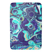 Blauwe Blauwgroen oceaanzwemmen Marmer Fluid Art Badmat (Voorkant Verticaal)