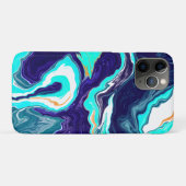 Blauwe Blauwgroen oceaanzwemmen Marmer Fluid Art Case-Mate iPhone Case (Achterkant (horizontaal))