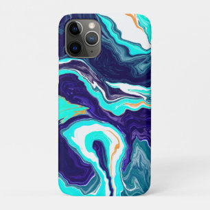 Blauwe Blauwgroen oceaanzwemmen Marmer Fluid Art Case-Mate iPhone Case