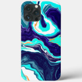 Blauwe Blauwgroen oceaanzwemmen Marmer Fluid Art Case-Mate iPhone Case (Achterkant)
