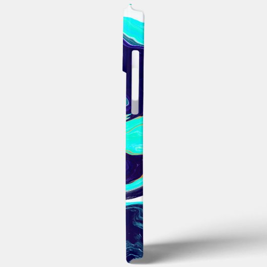 Blauwe Blauwgroen oceaanzwemmen Marmer Fluid Art Case-Mate iPhone Case (Achterkant / Links)