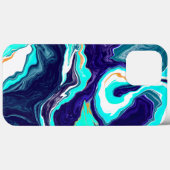 Blauwe Blauwgroen oceaanzwemmen Marmer Fluid Art Case-Mate iPhone Case (Achterkant (horizontaal))