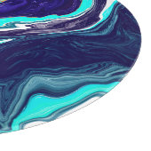 Blauwe Blauwgroen oceaanzwemmen Marmer Fluid Art Snijplank (Hoek)