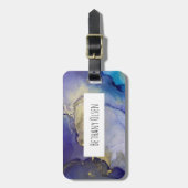 Blauwe, Blauwgroen, Paarse en goudalcoholinkt Abst Bagagelabel (Voorkant verticaal)
