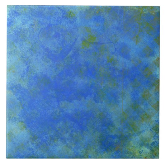 Blauwe blauwgroen roestgradiënt tegeltje (Voorkant)