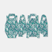 Blauwe Blauwgroen Tropische Bladeren Bedankdoosjes (Uitgevouwen)