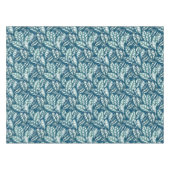 Blauwe Blauwgroen Tropische Bladeren Tafelkleed (Voorkant (Horizontaal))