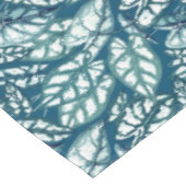 Blauwe Blauwgroen Tropische Bladeren Tafelkleed (Gekanteld)